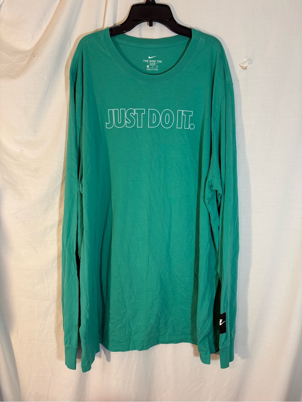 Nike Green Long-Sleeve Tee with "Just Do It." Graphic